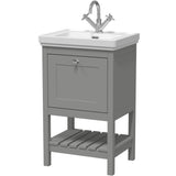 Old London Bexley 500mm Freestanding Vanity Unit & Basin, 1 Drawer Cool Grey BEX223A