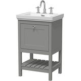 Old London Bexley 500mm Freestanding Vanity Unit & Basin, 1 Drawer Cool Grey BEX223B