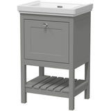 Old London Bexley 500mm Freestanding Vanity Unit & Basin, 1 Drawer Cool Grey BEX223H