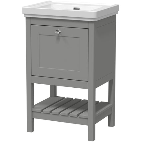 Old London Bexley 500mm Freestanding Vanity Unit & Basin, 1 Drawer Cool Grey BEX223H