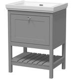 Old London Bexley 600mm Freestanding Vanity Unit & Basin, 1 Drawer Cool Grey BEX225H