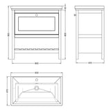 Old London Bexley 800mm Freestanding Vanity Unit & Basin, 1 Drawer Cool Grey BEX227A LD