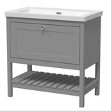 Old London Bexley 800mm Freestanding Vanity Unit & Basin, 1 Drawer Cool Grey BEX227K