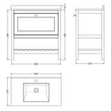 Old London Bexley 800mm Freestanding Vanity Unit & Basin, 1 Drawer Cool Grey BEX227WS1 LD