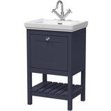 Old London Bexley 500mm Freestanding Vanity Unit & Basin, 1 Drawer Indigo Blue BEX323A