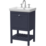 Old London Bexley 500mm Freestanding Vanity Unit & Basin, 1 Drawer Indigo Blue BEX323B