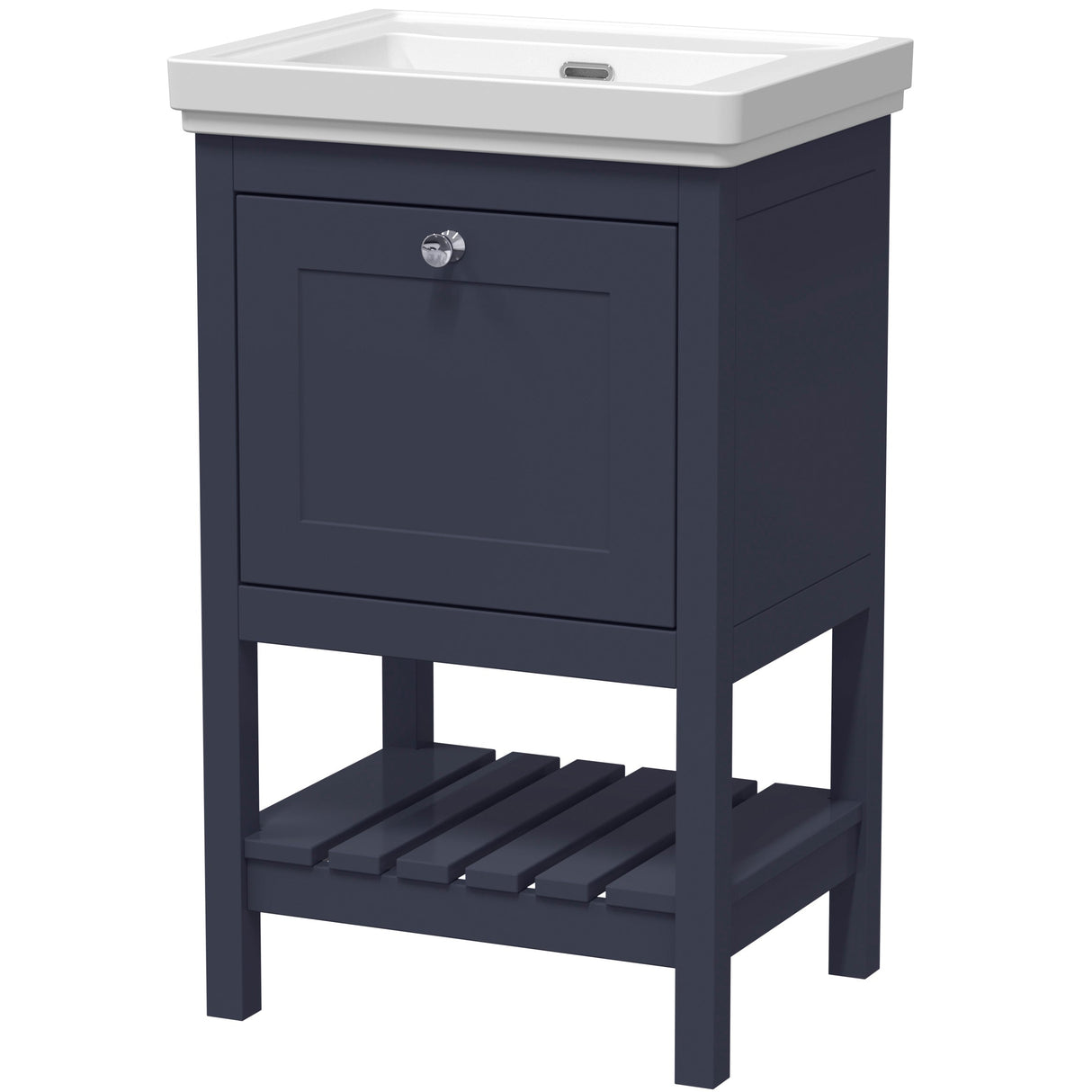 Old London Bexley 500mm Freestanding Vanity Unit & Basin, 1 Drawer Indigo Blue BEX323H