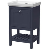 Old London Bexley 500mm Freestanding Vanity Unit & Basin, 1 Drawer Indigo Blue BEX323H