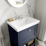 Old London Bexley 600mm Freestanding Vanity Unit & Basin, 1 Drawer Indigo Blue BEX325B LS1