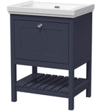 Old London Bexley 600mm Freestanding Vanity Unit & Basin, 1 Drawer Indigo Blue BEX325H