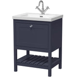 Old London Bexley 600mm Freestanding Vanity Unit & Basin, 1 Drawer Indigo Blue BEX325L