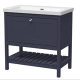 Old London Bexley 800mm Freestanding Vanity Unit & Basin, 1 Drawer Indigo Blue BEX327K