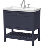 Old London Bexley 800mm Freestanding Vanity Unit & Basin, 1 Drawer Indigo Blue BEX327M