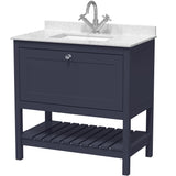 Old London Bexley 800mm Freestanding Vanity Unit & Basin, 1 Drawer Indigo Blue BEX327WS1