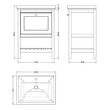 Old London Bexley 600mm Freestanding Vanity Unit & Basin, 1 Drawer Fern Green BEX825A LD