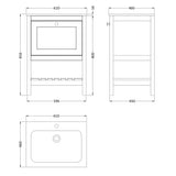 Old London Bexley 600mm Freestanding Vanity Unit & Basin, 1 Drawer Fern Green BEX825Q LD