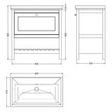 Old London Bexley 800mm Freestanding Vanity Unit & Basin, 1 Drawer Fern Green BEX827H LD
