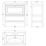 Old London Bexley 800mm Freestanding Vanity Unit & Basin, 1 Drawer Fern Green BEX827M LD