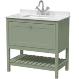 Old London Bexley 800mm Freestanding Vanity Unit & Basin, 1 Drawer Fern Green BEX827WS1