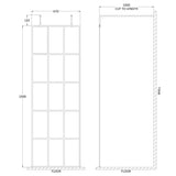 Hudson Reed 8mm Framed Wetroom Screen - Freestanding With Arms - Matt Black BFAF070 LD
