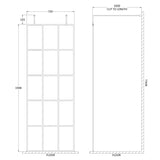 Hudson Reed 8mm Framed Wetroom Screen - Freestanding With Arms - Matt Black BFAF076 LD