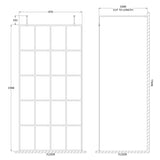 Hudson Reed 8mm Framed Wetroom Screen - Freestanding With Arms - Matt Black BFAF10 LD