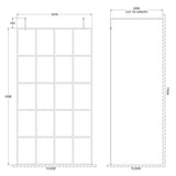 Hudson Reed 8mm Framed Wetroom Screen - Freestanding With Arms - Matt Black BFAF11 LD