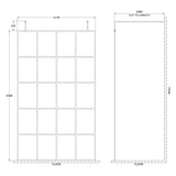 Hudson Reed 8mm Framed Wetroom Screen - Freestanding With Arms - Matt Black BFAF12 LD
