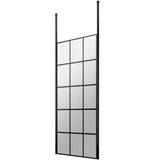 Hudson Reed 8mm Framed Wetroom Screen - Freestanding With Posts - Matt Black BFCP070