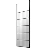 Hudson Reed 8mm Framed Wetroom Screen - Freestanding With Posts - Matt Black BFCP076