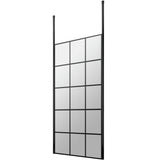 Hudson Reed 8mm Framed Wetroom Screen - Freestanding With Posts - Matt Black BFCP080