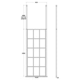Hudson Reed 8mm Framed Wetroom Screen - Freestanding With Posts - Matt Black BFCP080 LD