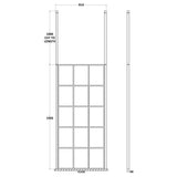 Hudson Reed 8mm Framed Wetroom Screen - Freestanding With Posts - Matt Black BFCP090 LD