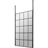 Hudson Reed 8mm Framed Wetroom Screen - Freestanding With Posts - Matt Black BFCP10