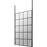 Hudson Reed 8mm Framed Wetroom Screen - Freestanding With Posts - Matt Black BFCP11