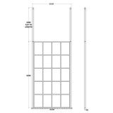 Hudson Reed 8mm Framed Wetroom Screen - Freestanding With Posts - Matt Black BFCP11 LD