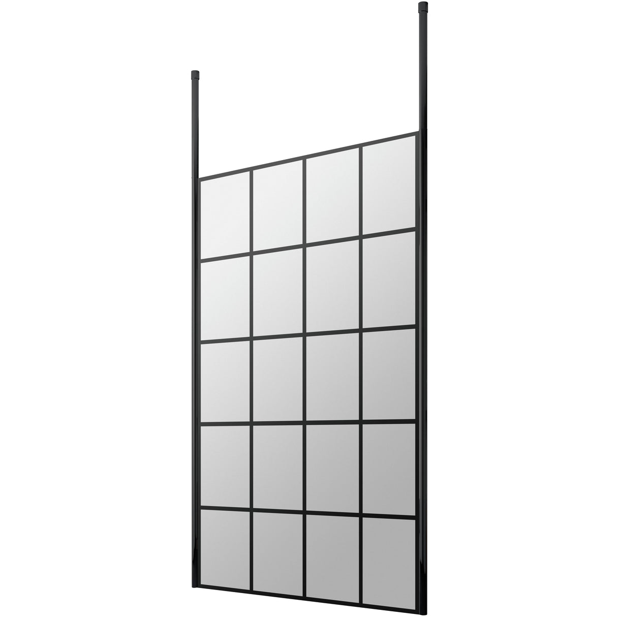 Hudson Reed 8mm Framed Wetroom Screen - Freestanding With Posts - Matt Black BFCP12
