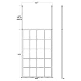 Hudson Reed 8mm Framed Wetroom Screen - Freestanding With Posts - Matt Black BFCP12 LD