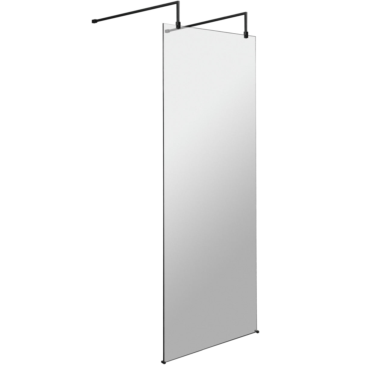 Hudson Reed 8mm Freestanding Wetroom Screen With Arms Matt Black BGPAF080