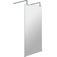 Hudson Reed 8mm Freestanding Wetroom Screen With Arms Matt Black BGPAF11