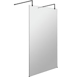 Hudson Reed 8mm Freestanding Wetroom Screen With Arms Matt Black BGPAF12