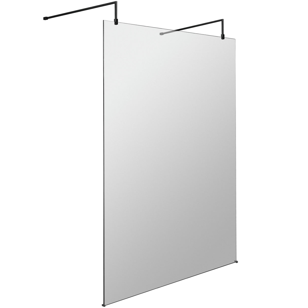 Hudson Reed 8mm Freestanding Wetroom Screen With Arms Matt Black BGPAF14