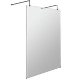 Hudson Reed 8mm Freestanding Wetroom Screen With Arms Matt Black BGPAF14