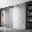 Hudson Reed 8mm Freestanding Wetroom Screen With Arms Matt Black BGPAF070 LS1