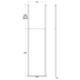 Hudson Reed 8mm Freestanding Wetroom Screen With Ceiling Posts Matt Black BGPCP070 LD