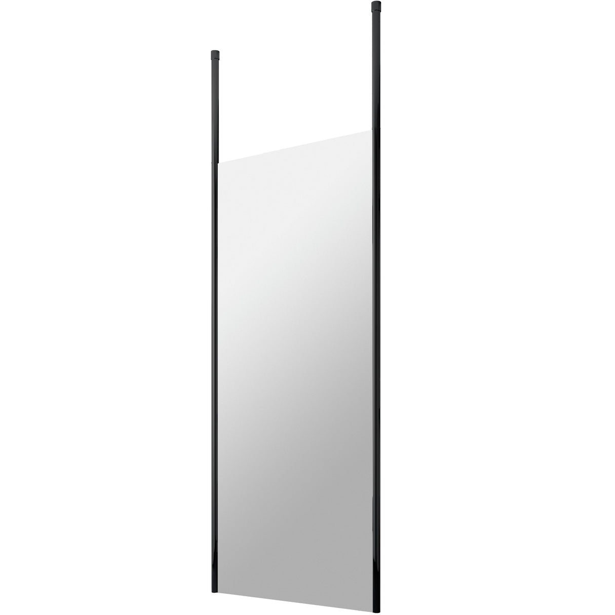 Hudson Reed 8mm Freestanding Wetroom Screen With Ceiling Posts Matt Black BGPCP080