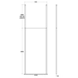 Hudson Reed 8mm Freestanding Wetroom Screen With Ceiling Posts Matt Black BGPCP090 LD