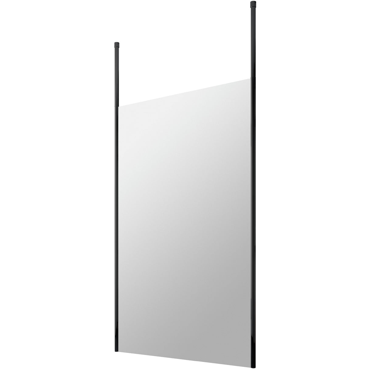 Hudson Reed 8mm Freestanding Wetroom Screen With Ceiling Posts Matt Black BGPCP12