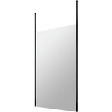 Hudson Reed 8mm Freestanding Wetroom Screen With Ceiling Posts Matt Black BGPCP12