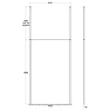 Hudson Reed 8mm Freestanding Wetroom Screen With Ceiling Posts Matt Black BGPCP12 LD